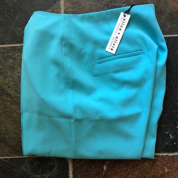 alice + olivia Blue High Waist Wide Leg Pants NWT - Picture 6 of 8